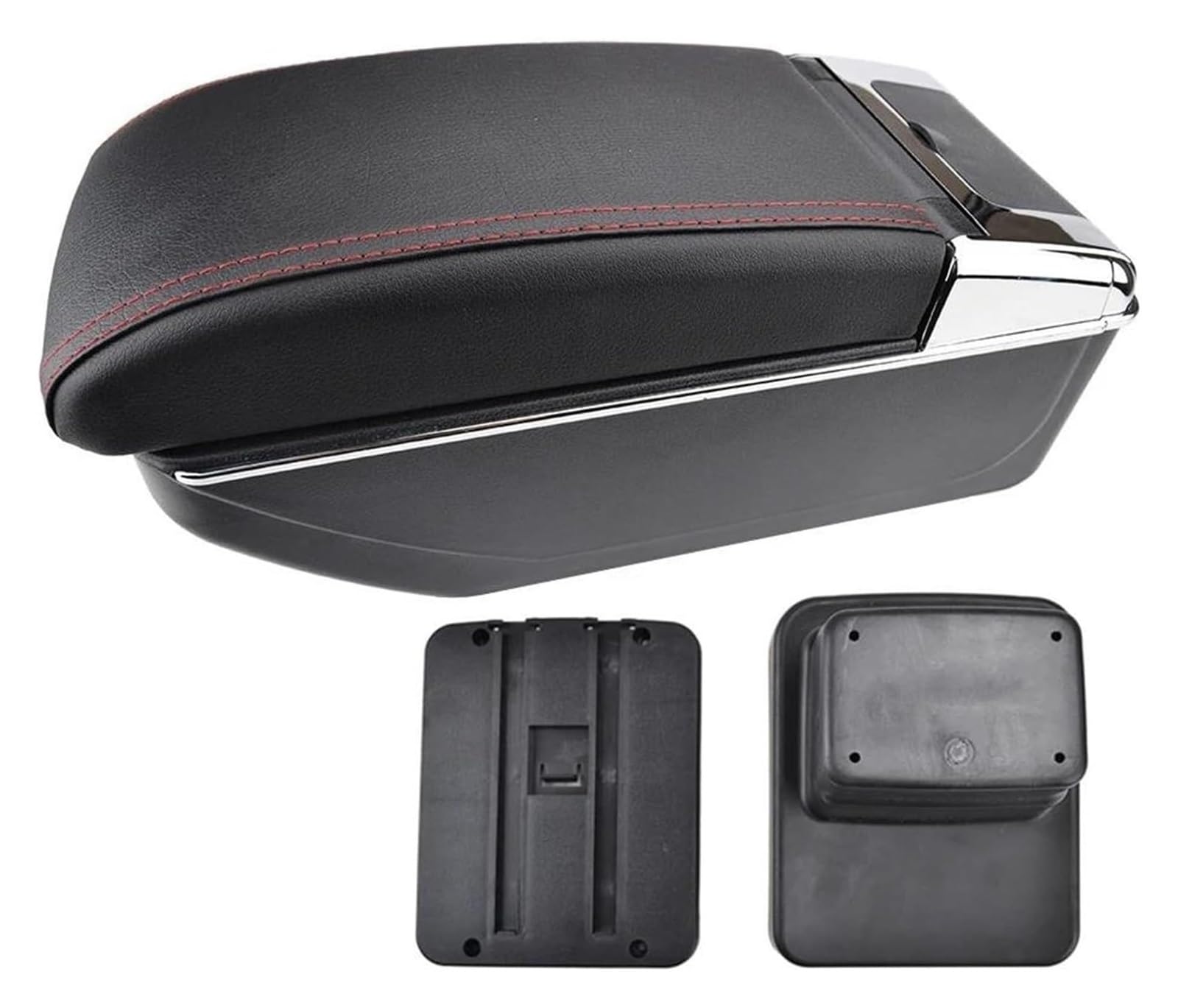 Mittelkonsole Aufbewahrungsbox Für Mazda Für CX-3 CX3 CX 3 2015-2018 Auto Armlehne Dual Rest Getränkehalter Center Console Box Center Arm Rest Konsole(Red Thread) von TAFASVCVMK