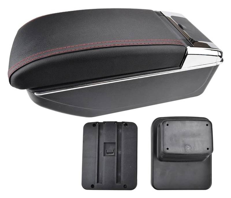 Mittelkonsole Aufbewahrungsbox Für Mazda Für CX-3 CX3 CX 3 2015-2018 Auto Armlehne Dual Rest Getränkehalter Center Console Box Center Arm Rest Konsole(Red Thread) von TAFASVCVMK