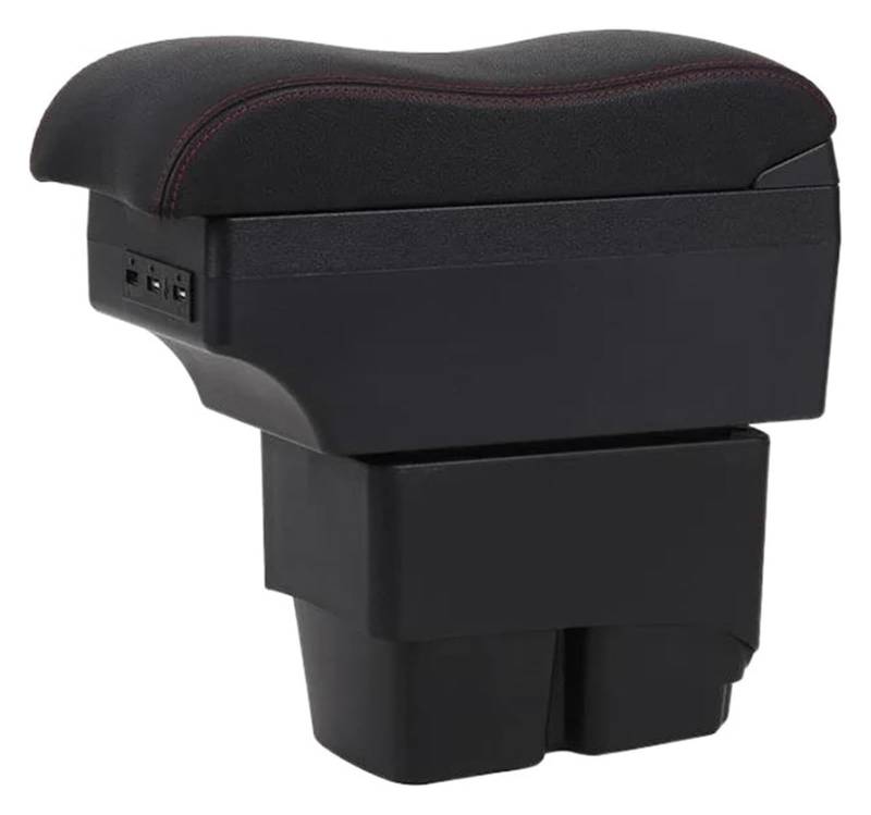 Mittelkonsole Aufbewahrungsbox Für Note 2017-2022 Armlehnenbox Autoarmlehnenbox Multifunktionale Mittelarmlehnenkonsole(A2-black red 3 usb) von TAFASVCVMK
