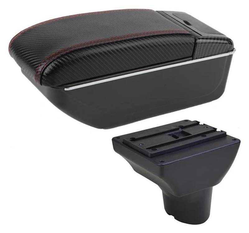 Mittelkonsole Aufbewahrungsbox Für Note Armlehne Innenausstattung Mittelkonsole Aufbewahrungsbox Restdekoration Zubehör Teile Mittelarmlehne Konsole(A Red line NO USB) von TAFASVCVMK