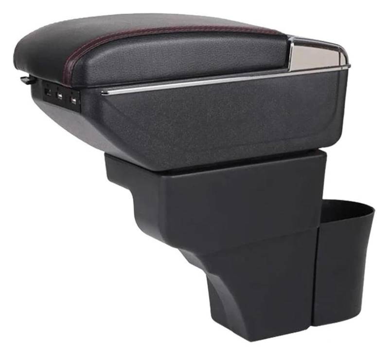 Mittelkonsole Aufbewahrungsbox Für Note Armlehnen Zentrale Aufbewahrungsbox Auto Armlehnenbox Modifikationszubehör Mittelarmlehne Konsole(C black line 7USB) von TAFASVCVMK