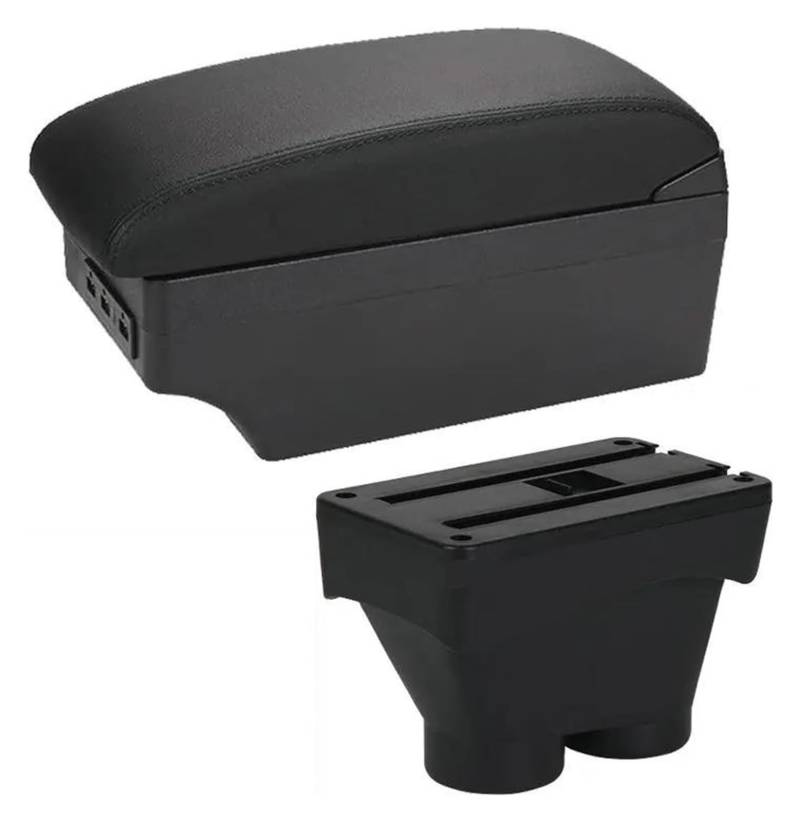 Mittelkonsole Aufbewahrungsbox Für P&eugeot 208 2012-2018 Armlehne Box Lagerung Box Retrofit Teile Innen Details Center Arm Rest Konsole(C black line 7USB) von TAFASVCVMK