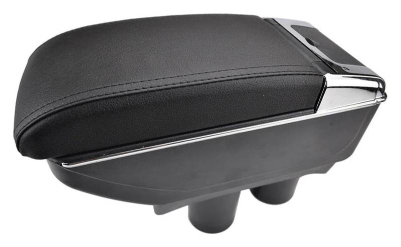 Mittelkonsole Aufbewahrungsbox Für P&eugeot 301 2012-2017 Center Center Console Tray Storage Box Dual Layer Armlehne Center Arm Rest Console(Black thread) von TAFASVCVMK