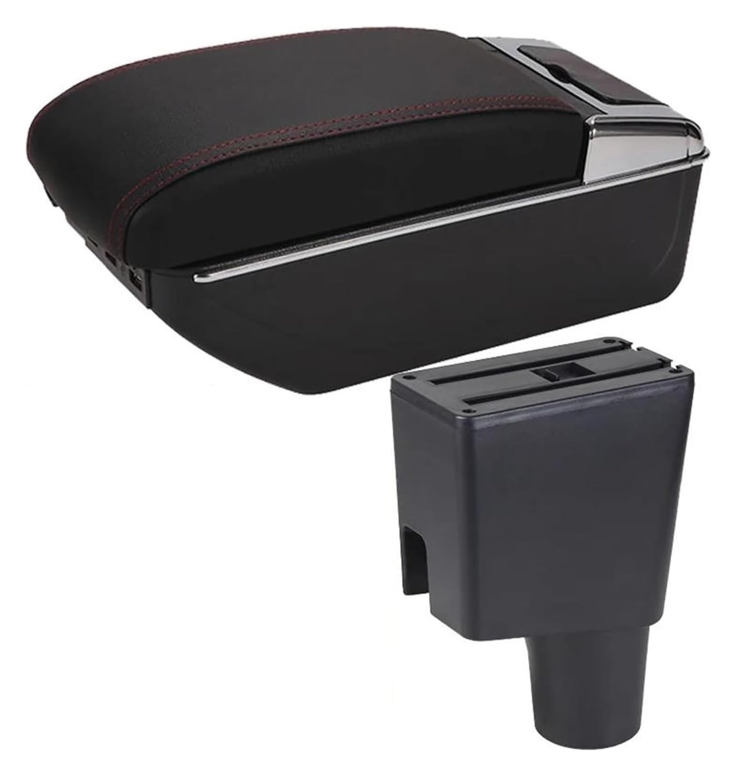 Mittelkonsole Aufbewahrungsbox Für T&oyota Für Yaris 2015-2021 Armlehnenbox Auto Armlehnenbox Nachrüstteile Innenaufbewahrungsbox Mittelarmlehne Konsole(D Red line 7USB) von TAFASVCVMK