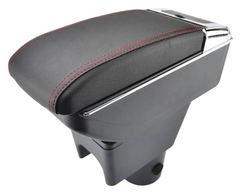 Mittelkonsole Aufbewahrungsbox Für Terrano III 2014-2018 Aufbewahrungsbox Für Ruhe Dual Layer Armlehne Doppelte Mittelarmlehne Konsole(Red Thread) von TAFASVCVMK