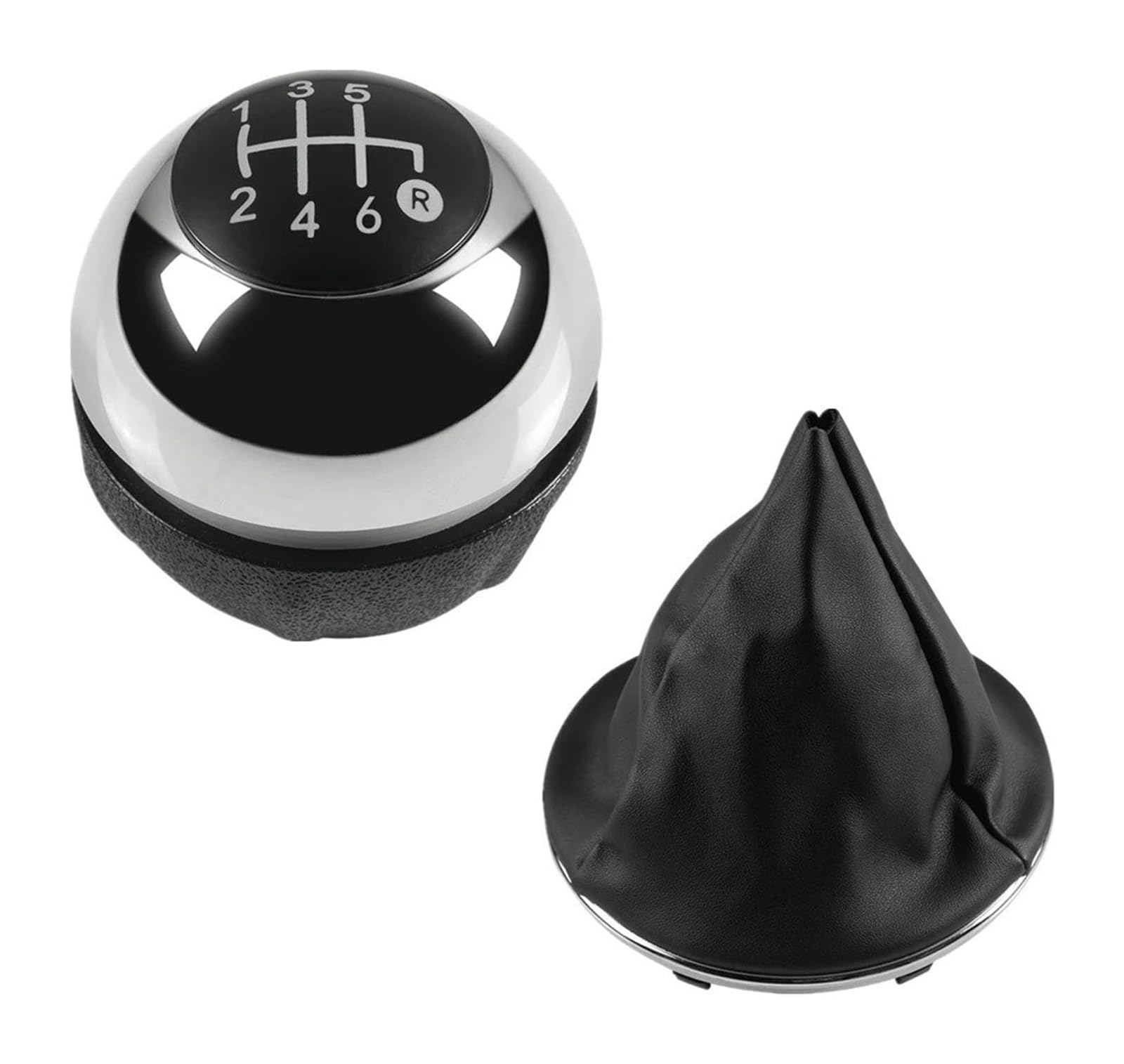 Schaltknauf Für Fiat 500 500C 2007-2018 5/6 Geschwindigkeit Auto Schaltknauf Hebel Kopf Handball Kappe(2pcs Chrome 6speed) von TAFASVCVMK