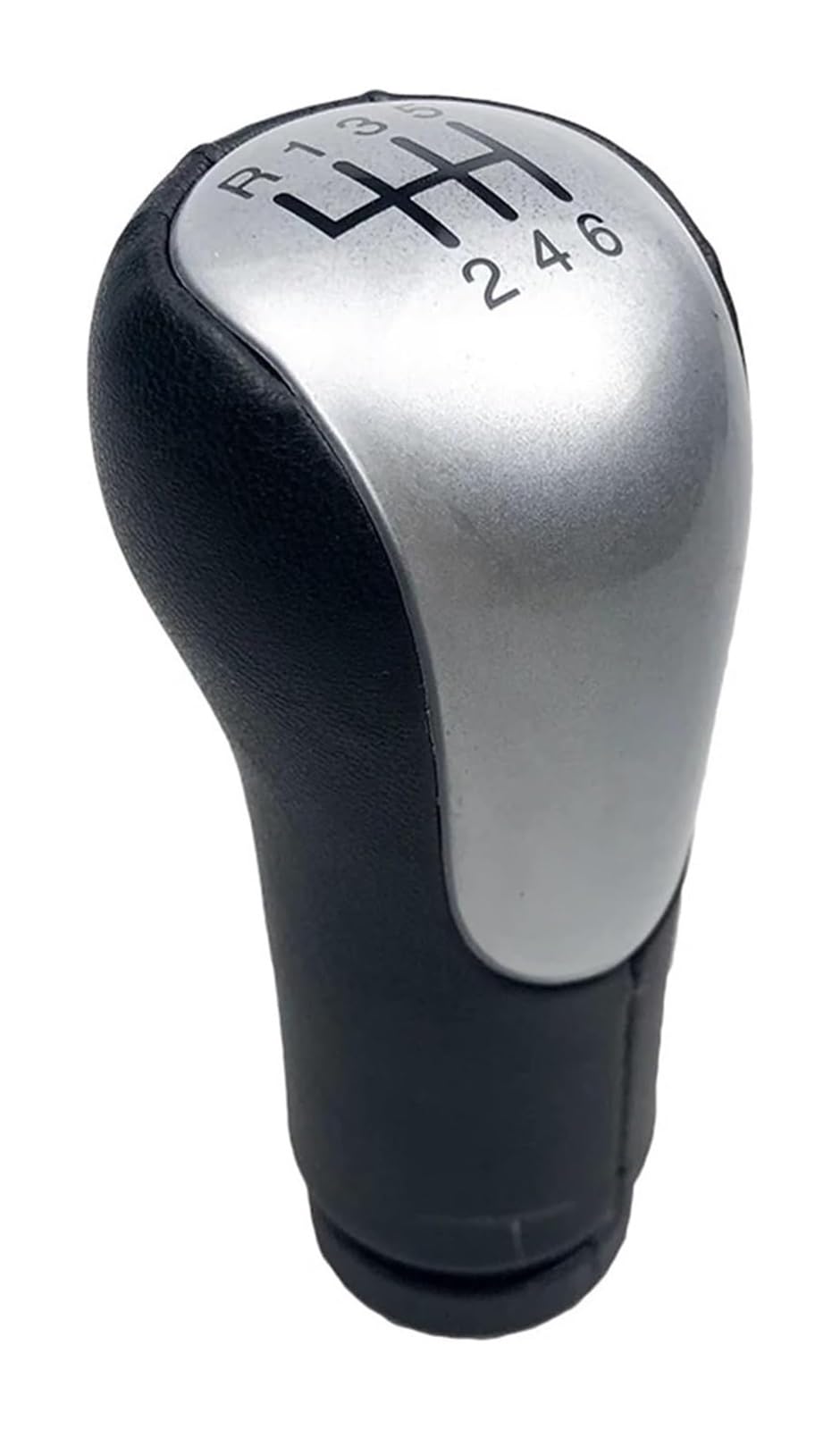 Schaltknauf Für Fiesta Für Fusion Für Transit Für Connect 2002 Leder Schaltknauf Schaltmanschette Kofferraumabdeckung Fallkappe Auto(6 Speed Silver) von TAFASVCVMK