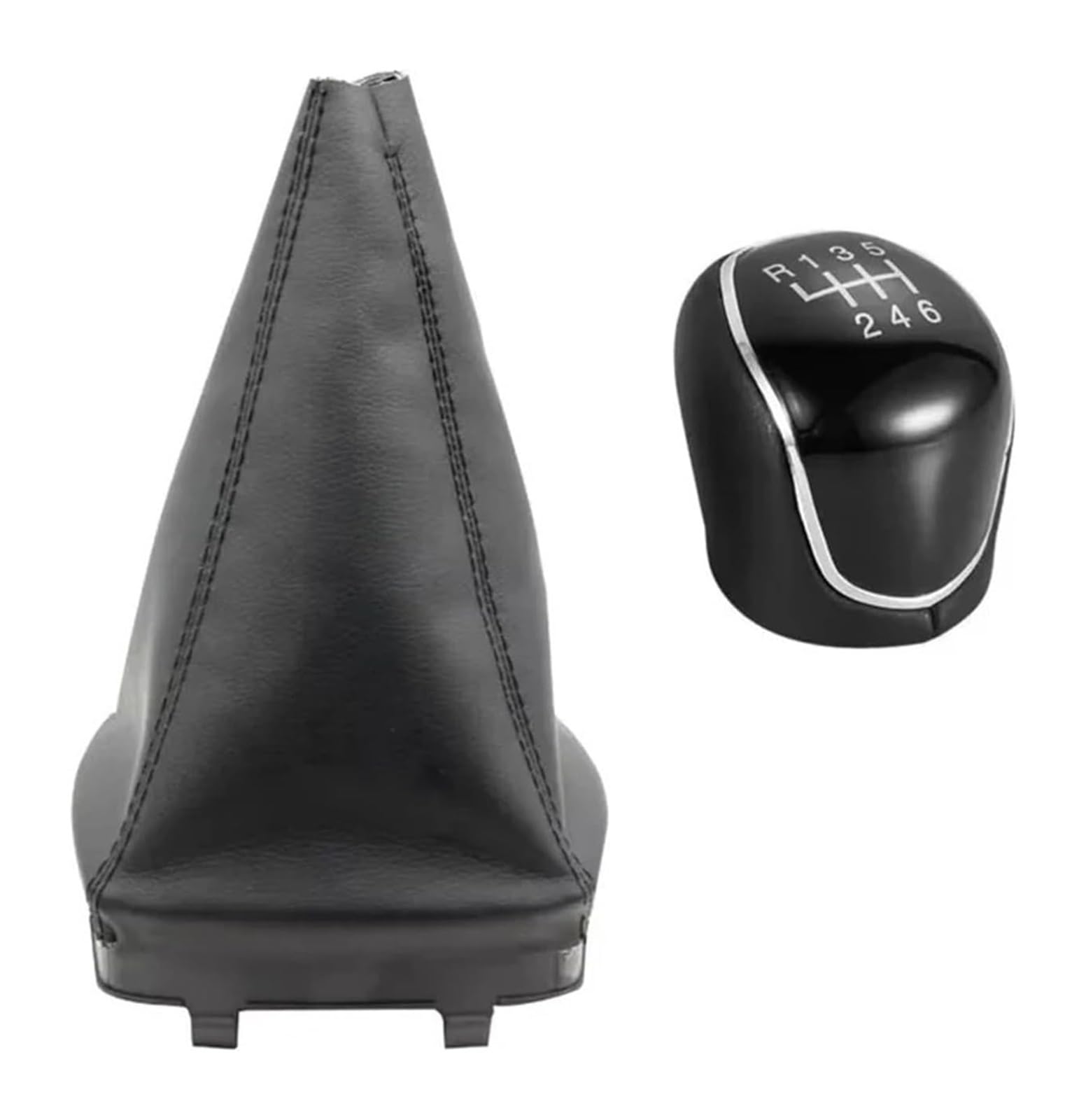Schaltknauf Für Mondeo Für Mk4 IV 2007-2014 12mm Schaltknauf Gamasche Boot Hebel Griff Kopf Staubdichte Abdeckkappe Auto(Black 6 Speed 2pcs) von TAFASVCVMK