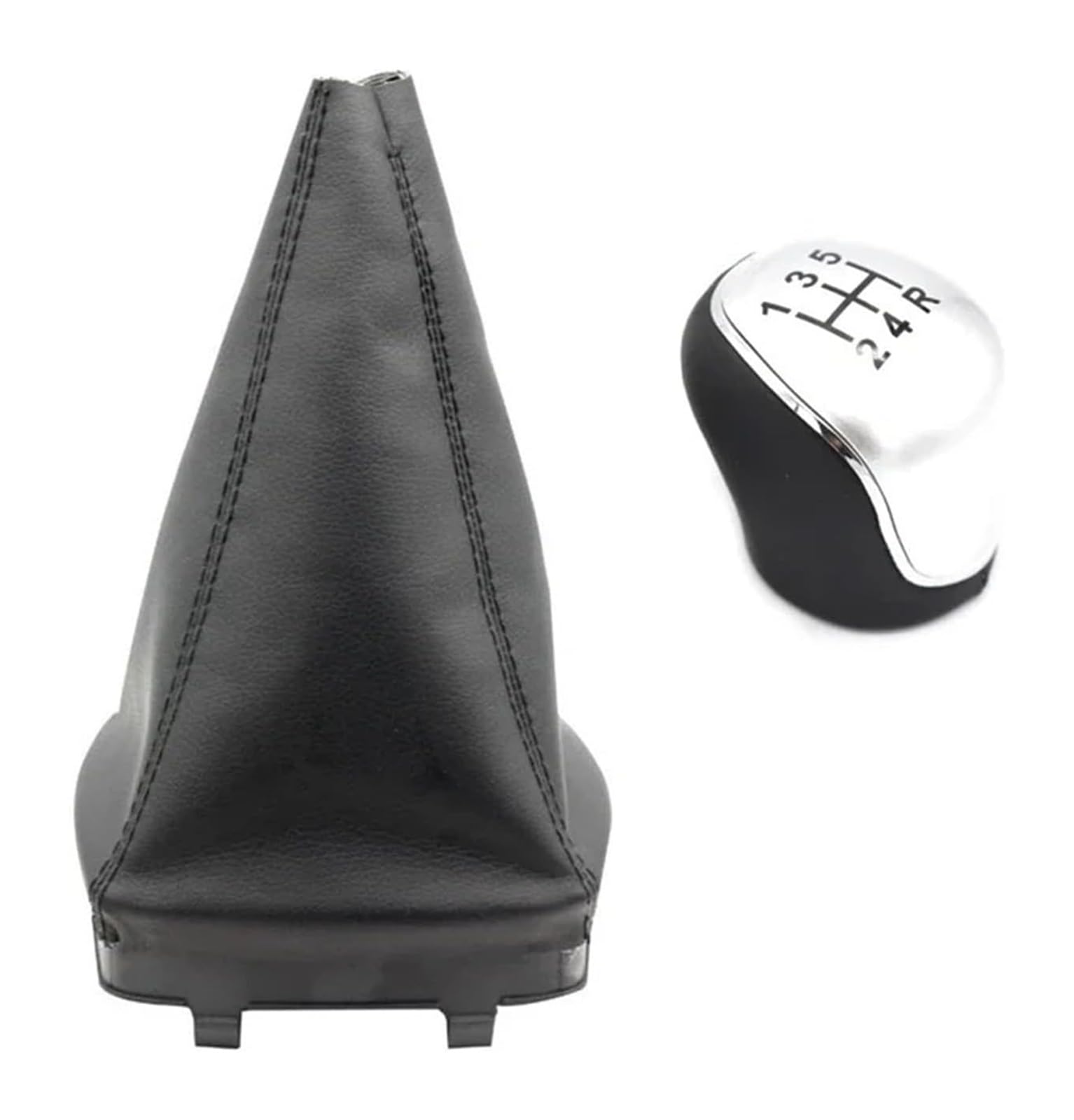 Schaltknauf Für Mondeo Für Mk4 IV 2007-2014 Auto Hand Speed ​​Ball Schaltknauf Gamasche Boot Abdeckung Kragenkappe(Silver 5 Speed 2pcs) von TAFASVCVMK
