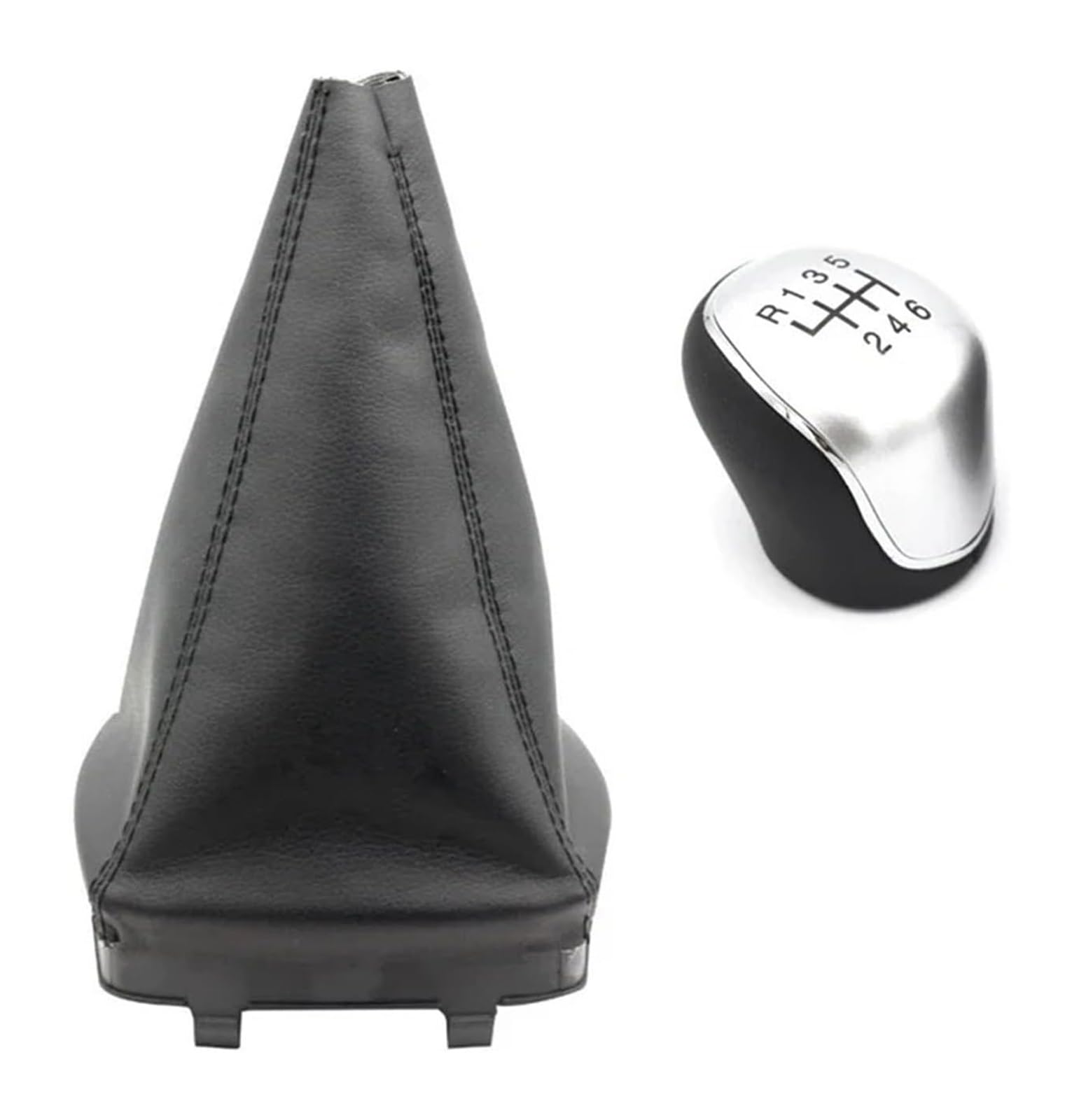 Schaltknauf Für Mondeo Für Mk4 IV 2007-2014 Auto Hand Speed ​​Ball Schaltknauf Gamasche Boot Abdeckung Kragenkappe(Silver 6 Speed 2pcs) von TAFASVCVMK