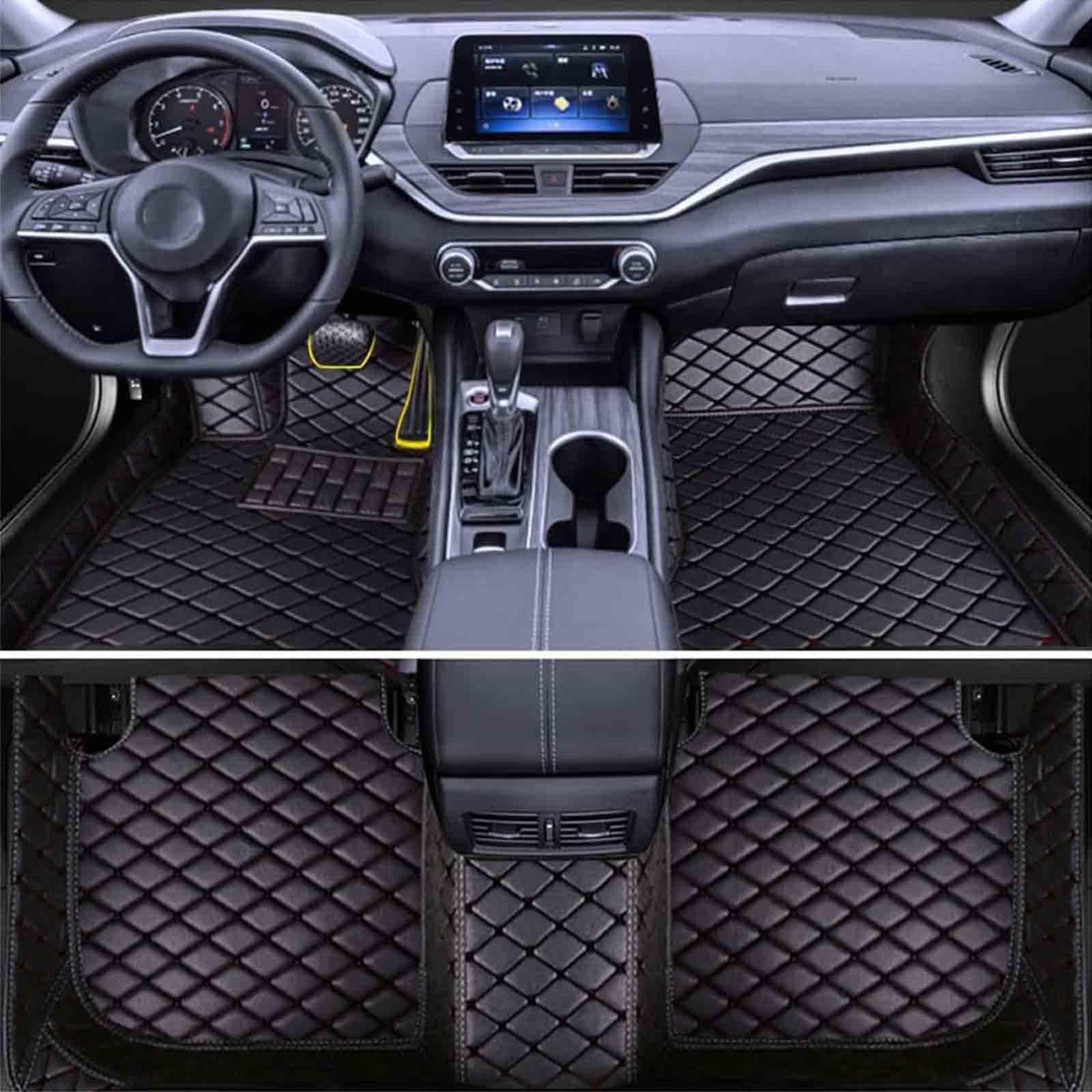 Auto-Fußmatten für BMW 218i 220i 228i M235i M240i 2015-2019(LHD), Vollflächige Leder-Fußbodeneinlagen, wasserdichte Allwetter-Teppichschutzmatte,Black von TAKOIL