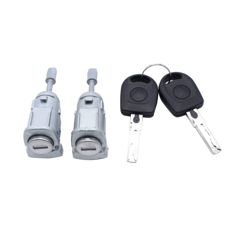 TAKPART 2 x Schließzylinder Türschloss Zündschloss Zündschalter + 2 x Schlüssel Sicherheitsschlüsseln im Set für B-o-r-a Golf IV Fabia I 604837167 604837168 (Links + Rechts) von TAKPART