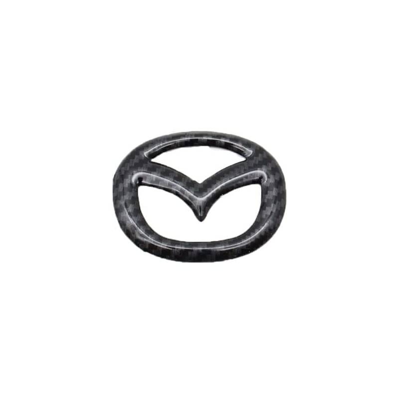 Auto-Lenkrad-Abzeichen-Aufkleber, für Mazda 3 6 CX-3 CX-5 CX-9, Emblem-Logo-Aufkleber, Styling-Modifikation, Innenzubehör, Kohlefaser von TALCUS