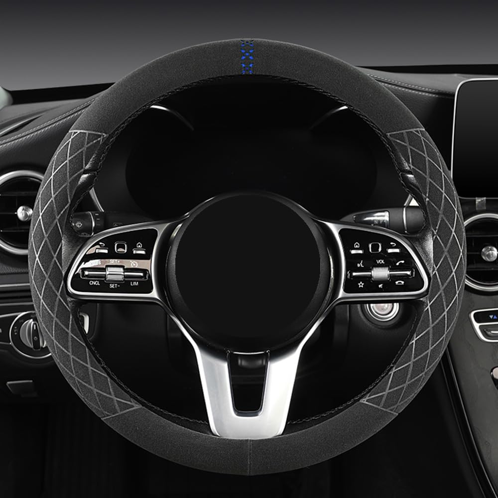Auto Lenkradbezug für Skoda Octavia Kamiq Karoq Kodiaq Superb Yeti Scout Dünn Wildleder Lenkradhüllen Lenkradschutz Lenkrad Wrap Protector Anti-Rutsch Atmungsaktive Bequemer,Blue1-O Type Auto Lenkradbezug für Skoda Octavia Kamiq Karoq Kodiaq Superb Yeti Scout Dünn Wildleder Lenkradhüllen Lenkradschutz Lenkrad Wrap Protector Anti-Rutsch Atmungsaktive Bequemer,Blue1-O Type von TAMYID