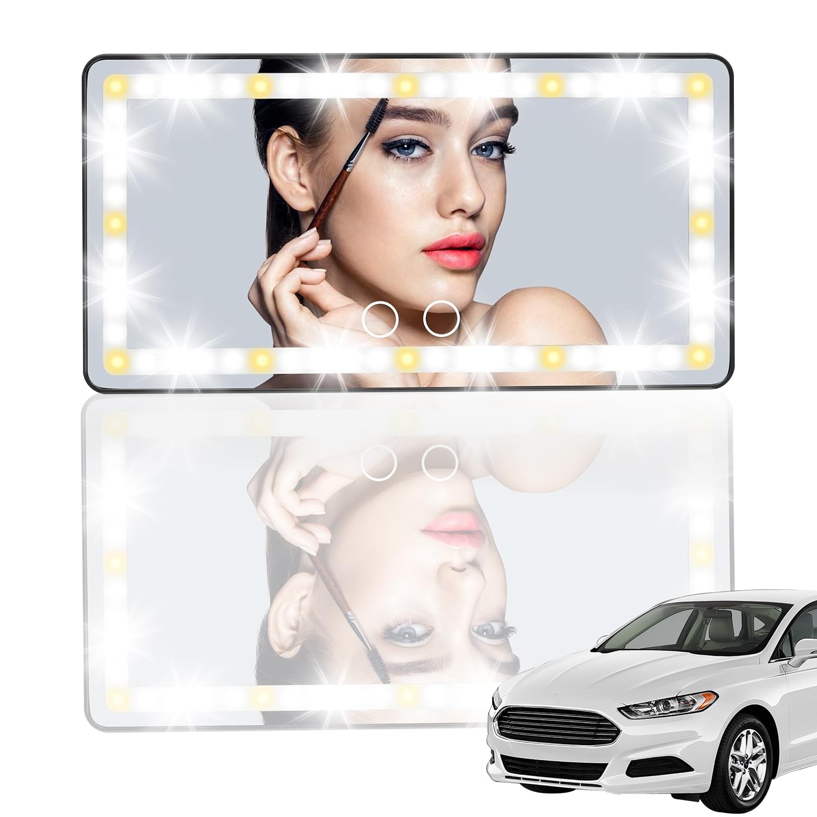 Schminkspiegel mit Licht für Auto,Universal Sonnenblende Spiegel,Baby Kinder Rückspiegel,Rücksitzspiegel, Portable car mirror Schminkspiegel mit Licht für Auto,Universal Sonnenblende Spiegel,Baby Kinder Rückspiegel,Rücksitzspiegel, Portable car mirror von TAN LU