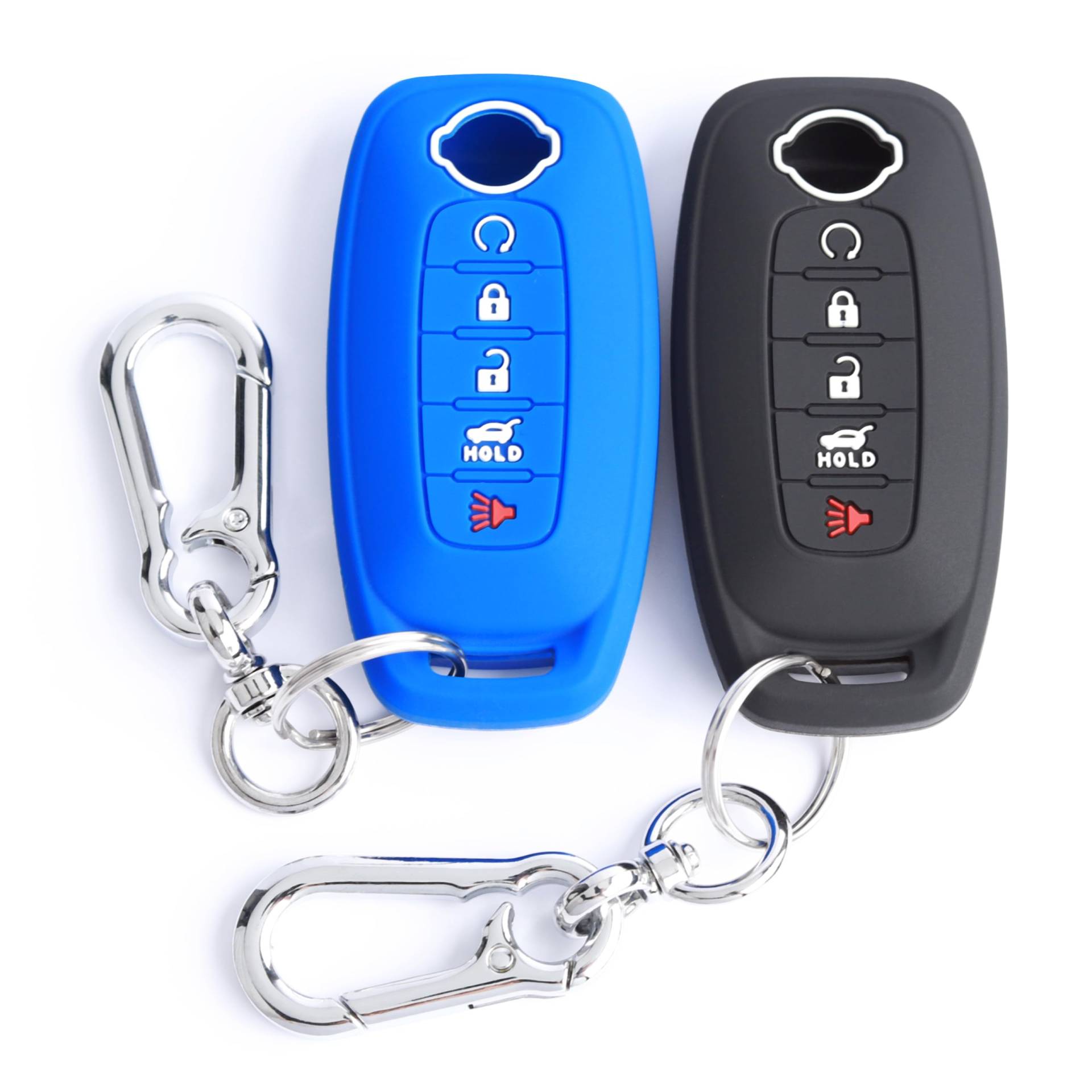 TANDRIVE 5-Tasten-Schlüsselanhänger-Abdeckung für Nissan Rogue Pathfinder und 2024 2025 Sentra, Silikon, 2 Stück, schwarz und blau TANDRIVE 5-Tasten-Schlüsselanhänger-Abdeckung für Nissan Rogue Pathfinder und 2024 2025 Sentra, Silikon, 2 Stück, schwarz und blau von TANDRIVE
