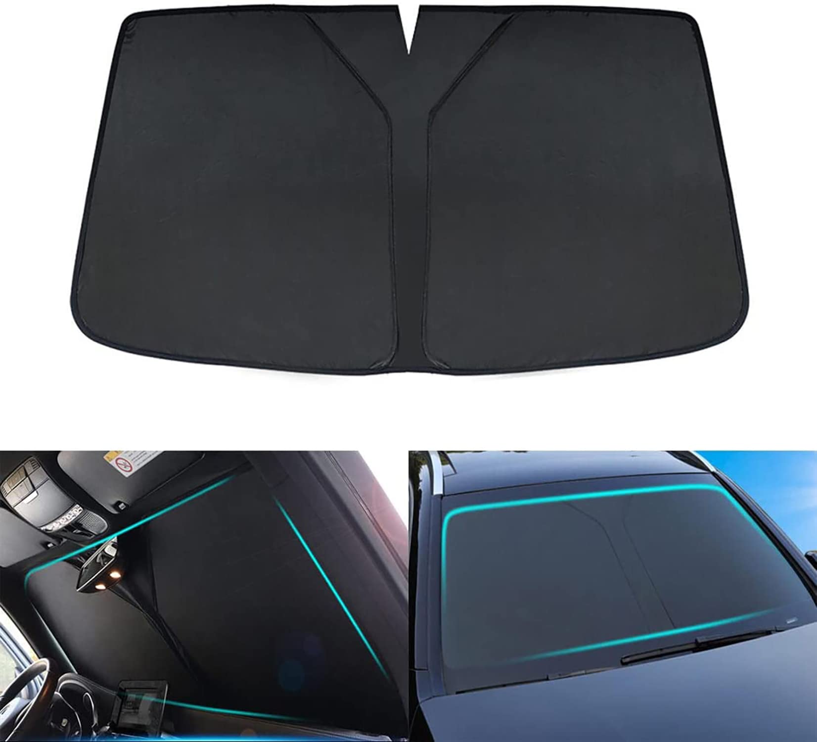 Frontscheiben Sonnenschutz Passend für Mercedes-Benz C-Class T-Modell S205 2015-2021, Hitzeschutz Auto UV-Reflexion, Faltbares Design, Einfache Lagerung,- Black Frontscheiben Sonnenschutz Passend für Mercedes-Benz C-Class T-Modell S205 2015-2021, Hitzeschutz Auto UV-Reflexion, Faltbares Design, Einfache Lagerung,- Black von TANEND