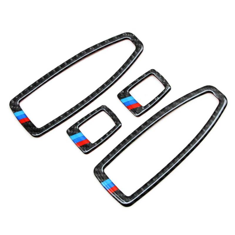 Auto Interieurleisten 4 Stücke Autotür Fenster Schalter Rahmen Passend for BMW F20 F30 F34 F36 F48 1 3 4 Serie Trim Cover Auto Zubehör Interieur Dekor Carbon von TANGSIYANG