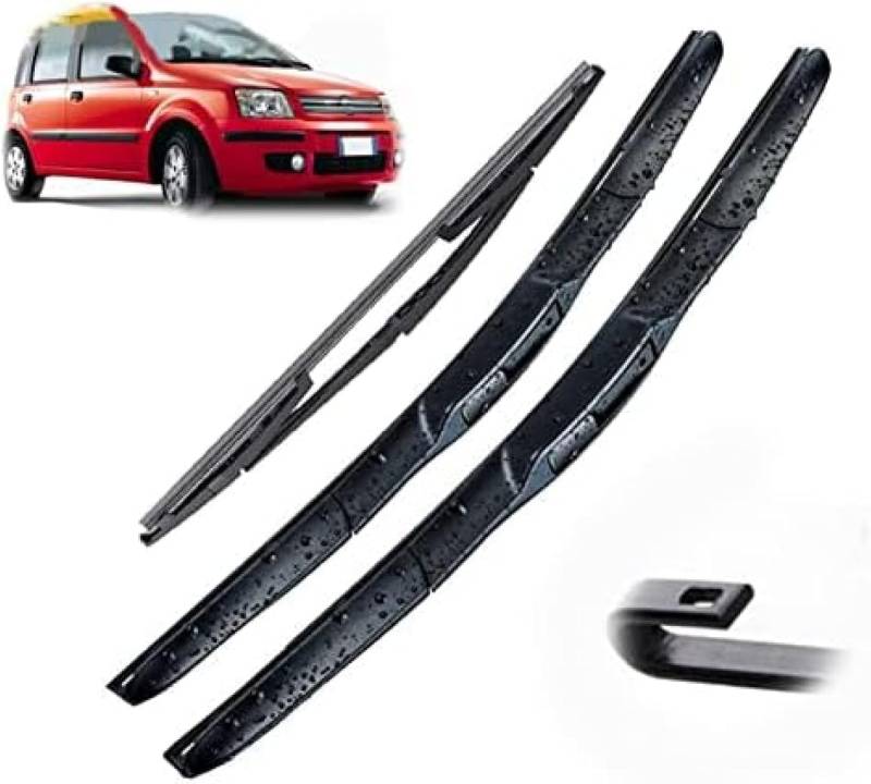 Scheibenwischer Set für Fiat Panda 169 2004 2005 2006 2007 2008 2009 2010 2011 2012, Wischer Vorne Hinten Wischer Set Windschutz Fenster Bürsten Scheibenwischern von TANGTX