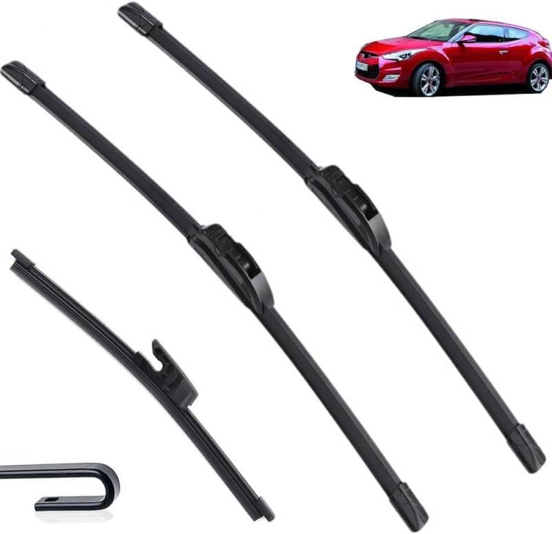 Scheibenwischer Set für Hyundai Veloster MK1 2012-2018 - 26"+18"+9", Wischer Vorne Hinten Wischer Set Windschutz Fenster Bürsten Scheibenwischern von TANGTX
