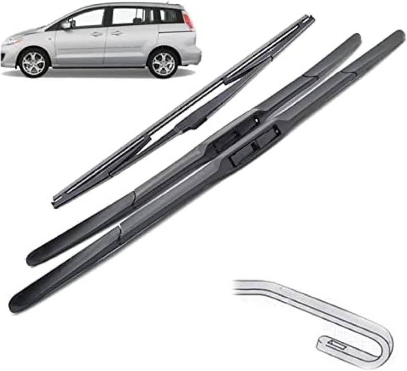 Scheibenwischer Set für Mazda 5 Premacy MK2 MK3 MPV 2005-2017 26" + 16" + 12", Wischer Vorne Hinten Wischer Set Windschutz Fenster Bürsten Scheibenwischern von TANGTX
