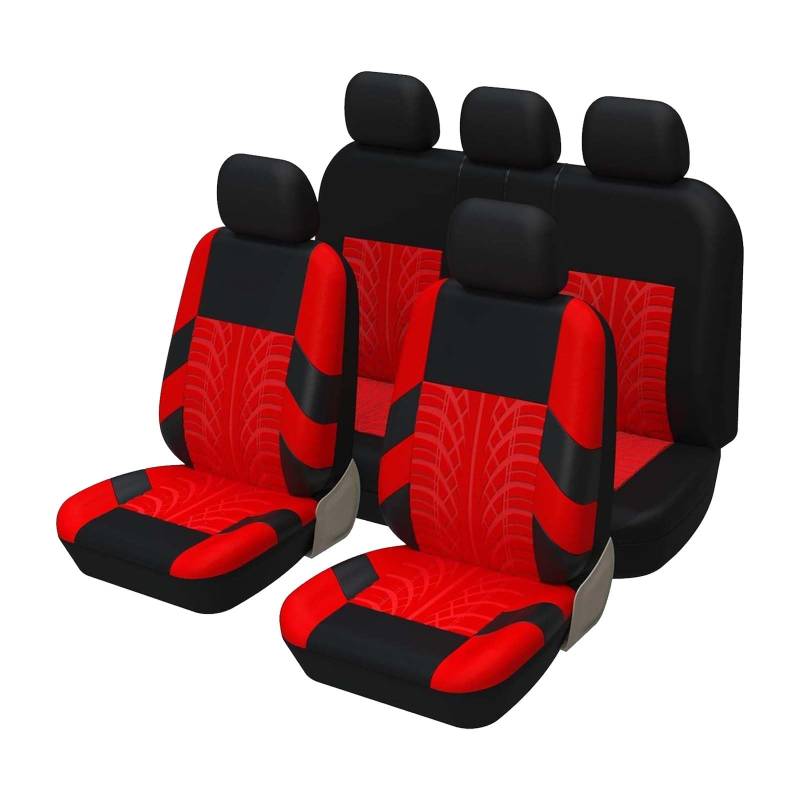 TANJAU Auto Sitzbezüge für VW Passat B6 Sedan 2005 2006 2007 2008 2009 2010, Vordersitze Rücksitze Sitzschoner Auflagen Bequem Anti-Kratz Verschleißfest Leicht zu Reinigen ZubehöR,G/Red von TANJAU