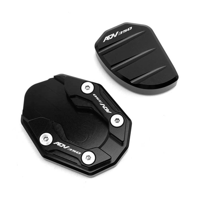 Fußpolster Motorrad Ständer Fuß Seitenständer Verlängerungspolster Stützplatte Vergrößern Für HO&NDA ADV350 ADV 350 350ADV 2021-2024(Black2) von TAOBOZI