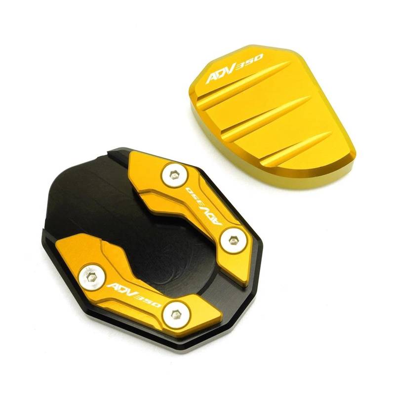 Fußpolster Motorrad Ständer Fuß Seitenständer Verlängerungspolster Stützplatte Vergrößern Für HO&NDA ADV350 ADV 350 350ADV 2021-2024(Gold2) von TAOBOZI