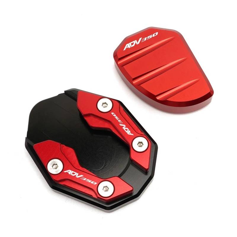 Fußpolster Motorrad Ständer Fuß Seitenständer Verlängerungspolster Stützplatte Vergrößern Für HO&NDA ADV350 ADV 350 350ADV 2021-2024(Red2) von TAOBOZI