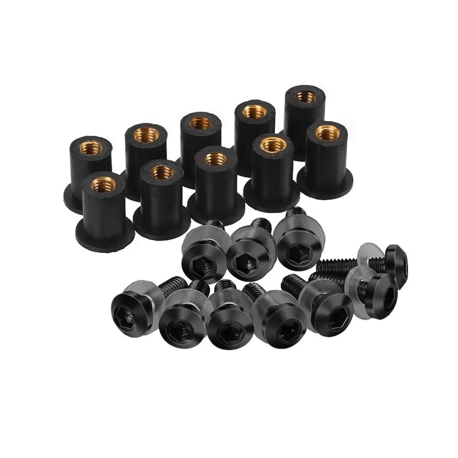 Schrauben Mutter 10 PCS M5 Windschutzscheibe Windabweiser Schrauben Kits Für KAW&ASAKI ZX6R ZX-6R ZX 6R ZX7R ZX9R ZX10R ZX-10R ZX12R ZX14R ER5(Black) von TAOBOZI