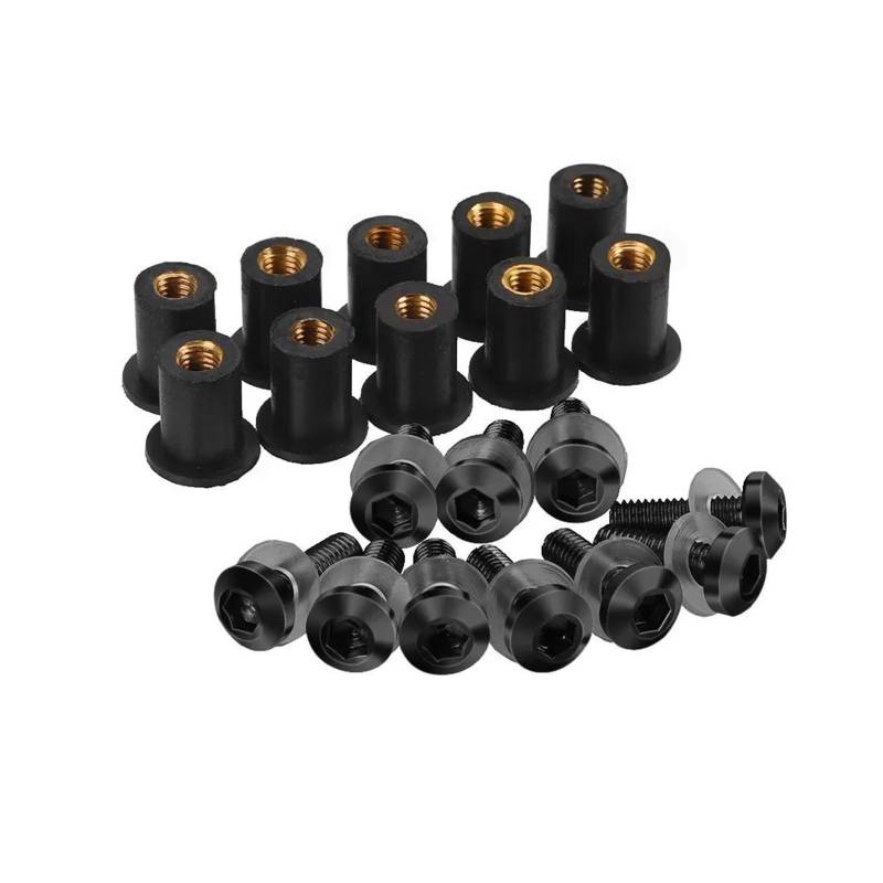 Schrauben Mutter 10 PCS M5 Windschutzscheibe Windabweiser Schrauben Kits Für KAW&ASAKI ZX6R ZX-6R ZX 6R ZX7R ZX9R ZX10R ZX-10R ZX12R ZX14R ER5(Black) von TAOBOZI