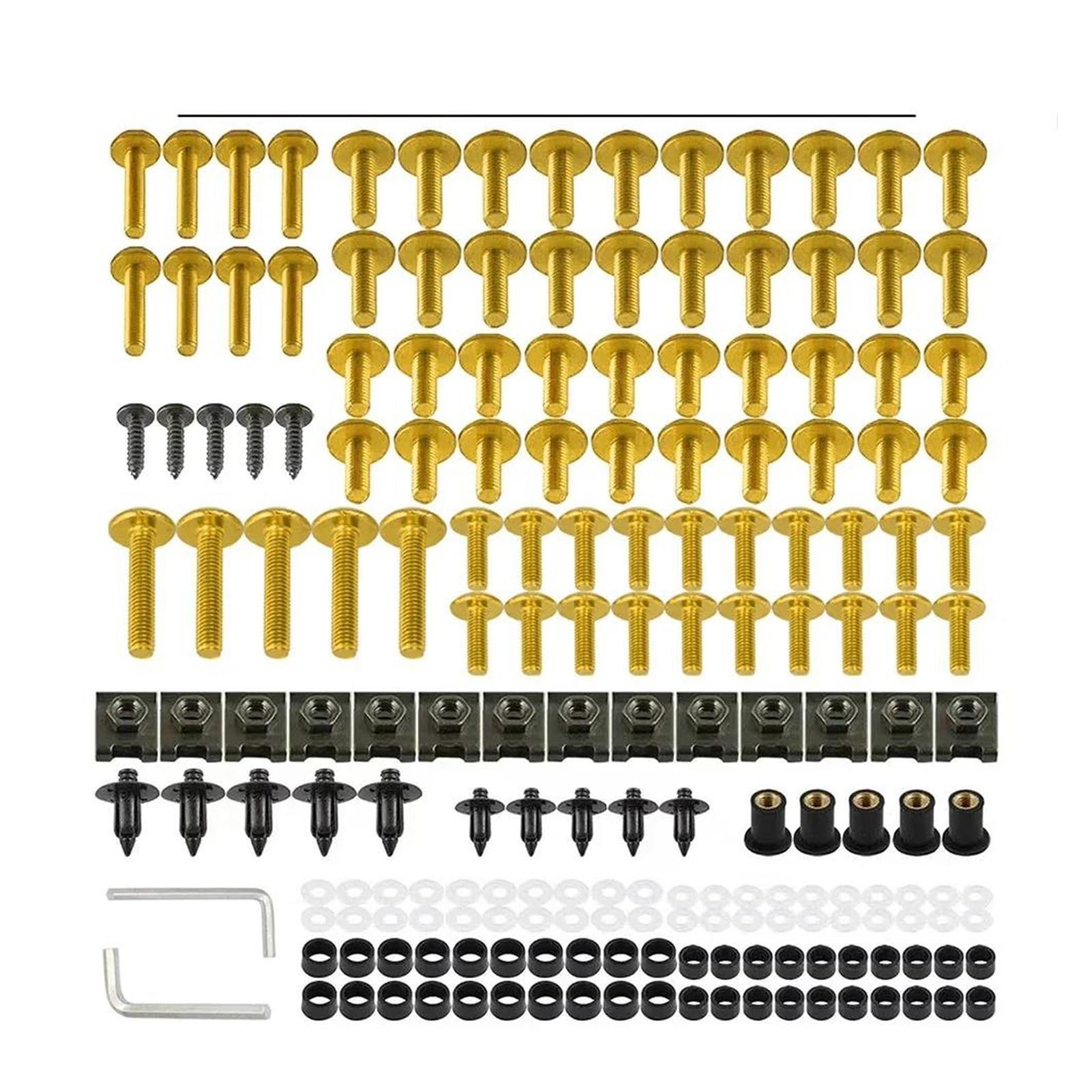 Schrauben Mutter 177PCS Verkleidung Schrauben Schrauben Mutter Kit Für 125 200 390 Duke ABS 125Duke 200Duke 390Duke 450 690 990 SMR SMC R SMT(Gold) von TAOBOZI