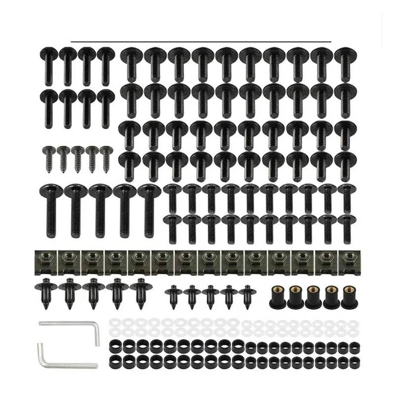 Schrauben Mutter 177PCS Verkleidung Schrauben Schrauben Mutter Kit Für 690 790 890 990 Duke R 690Duke 790Duke 890Duke 990Duke RC8C RC390 RC200 RC125 RC8 RC 8C(Black) von TAOBOZI