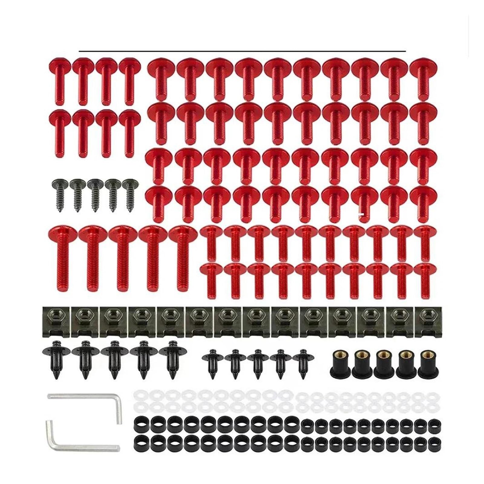 Schrauben Mutter 177PCS Verkleidung Schrauben Schrauben Mutter Kit Für 690 790 890 990 Duke R 690Duke 790Duke 890Duke 990Duke RC8C RC390 RC200 RC125 RC8 RC 8C(Red) von TAOBOZI
