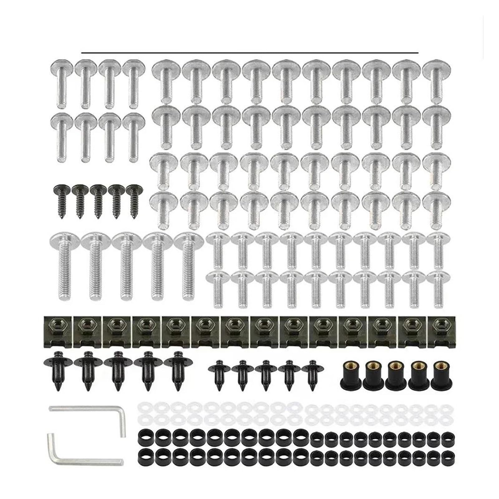Schrauben Mutter 177PCS Verkleidung Schrauben Schrauben Mutter Kit Für HON&DA XR250R XR400R XR650R XR650L XR 250R 400R 650R 650L Krawall NPS50(Silver) von TAOBOZI