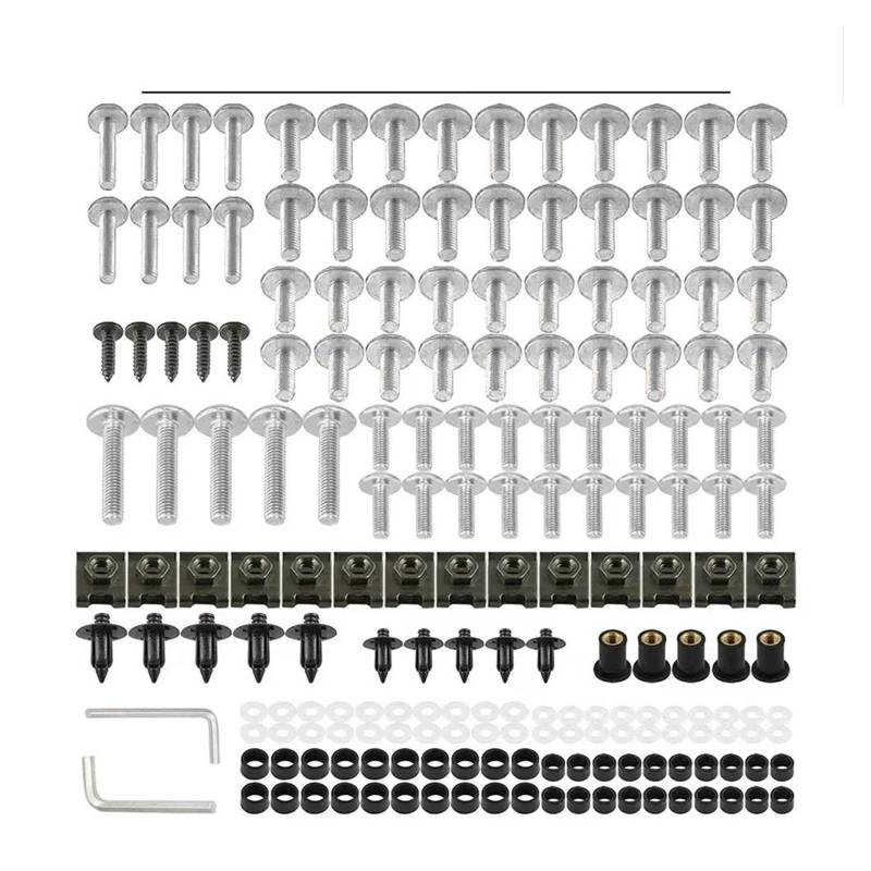 Schrauben Mutter 177PCS Verkleidung Schrauben Schrauben Mutter Kit Für HON&DA XR250R XR400R XR650R XR650L XR 250R 400R 650R 650L Krawall NPS50(Silver) von TAOBOZI