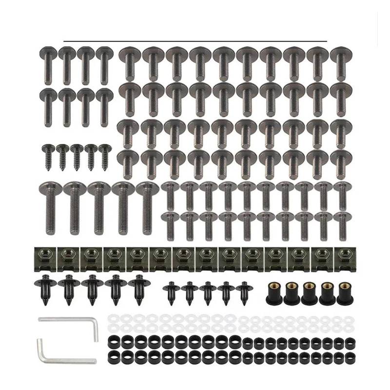 Schrauben Mutter 177PCS Verkleidung Schrauben Schrauben Mutter Kit Für HON&DA XR250R XR400R XR650R XR650L XR 250R 400R 650R 650L Krawall NPS50(Titanium) von TAOBOZI