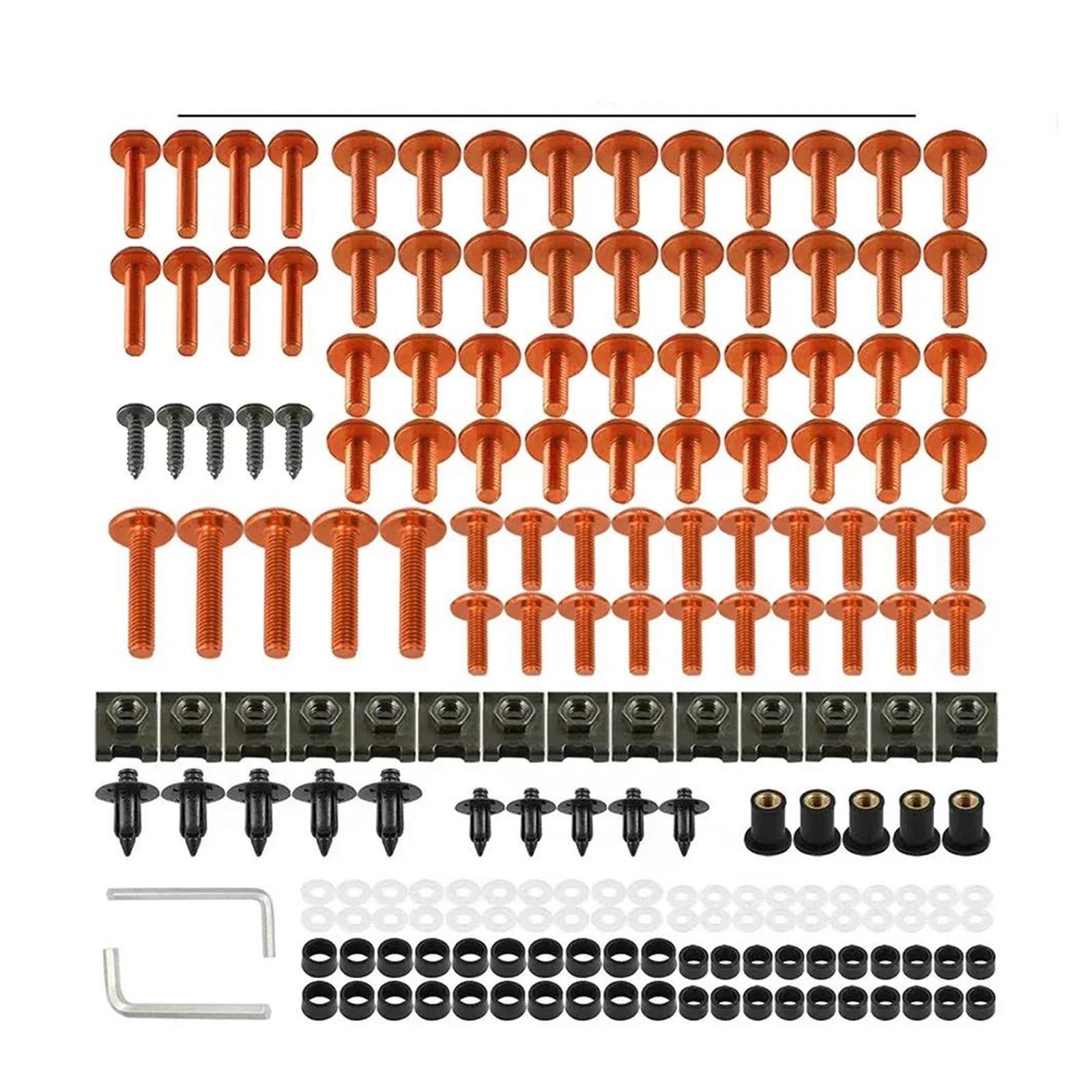 Schrauben Mutter 177PCS Verkleidung Schrauben Schrauben Mutter Kit Für Suzuki DR-Z400E DR-Z50 DR-Z70 DRZ400E DRZ50 DRZ70 JR50 JR80 JR 50/80(Orange) von TAOBOZI