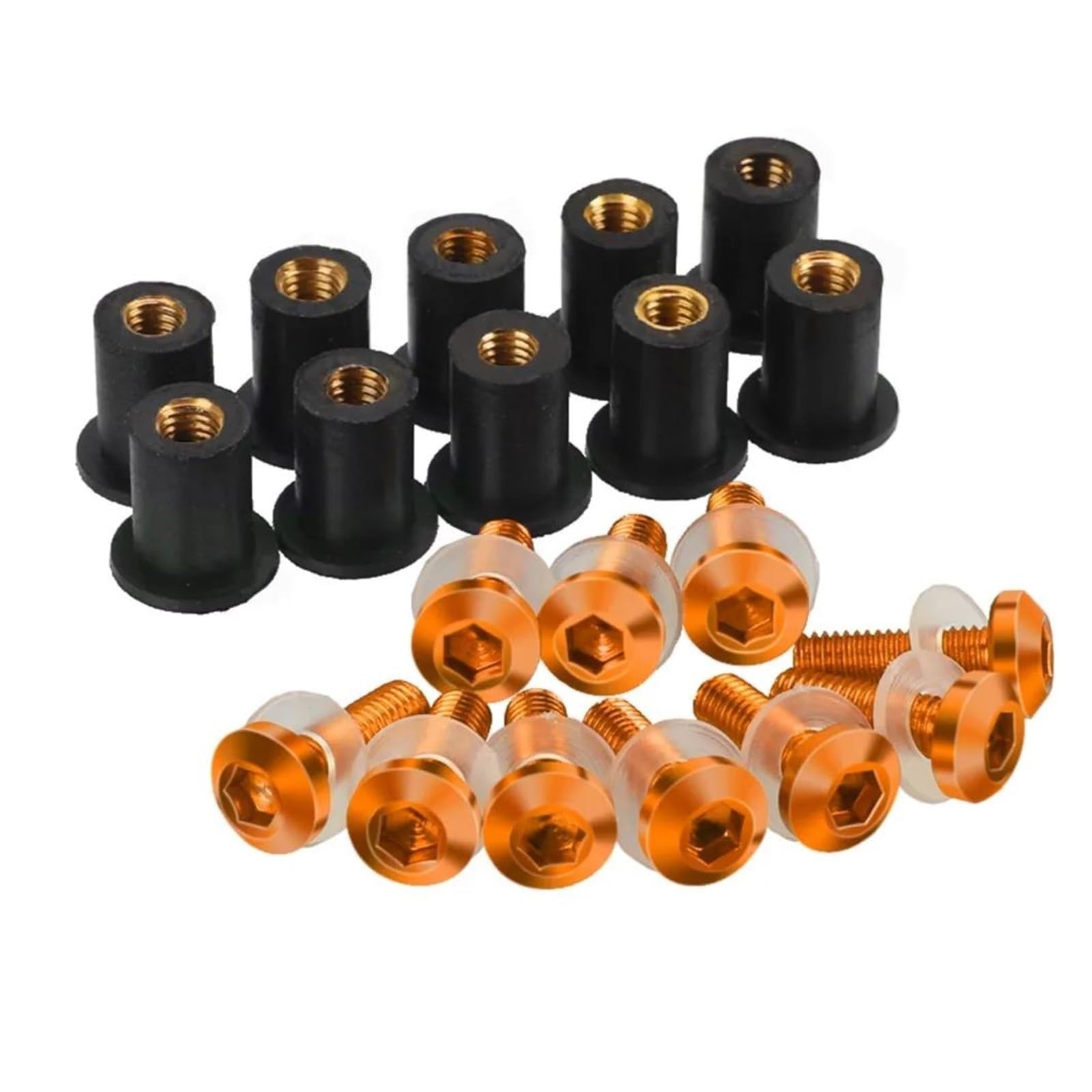 Schrauben Mutter 5 Mm 10-teilige Windschutzscheiben-Deflektorschrauben, Ideal Für HON&DA CBR1000RR CB1000R CBR600RR CBR600F CBR600F4I CBR929RR CBR954RR CB900F CRF300L(Orange) von TAOBOZI