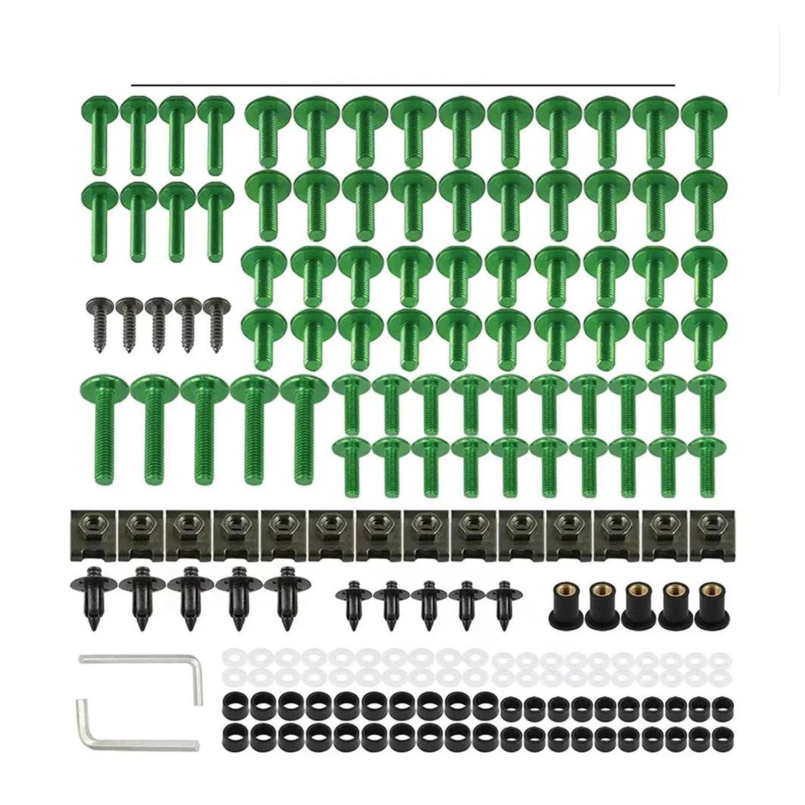 TAOBOZI Schrauben Mutter 177PCS Verkleidung Schrauben Schrauben Mutter Kit Für 690 790 890 990 Duke R 690Duke 790Duke 890Duke 990Duke RC8C RC390 RC200 RC125 RC8 RC 8C(Green) von TAOBOZI