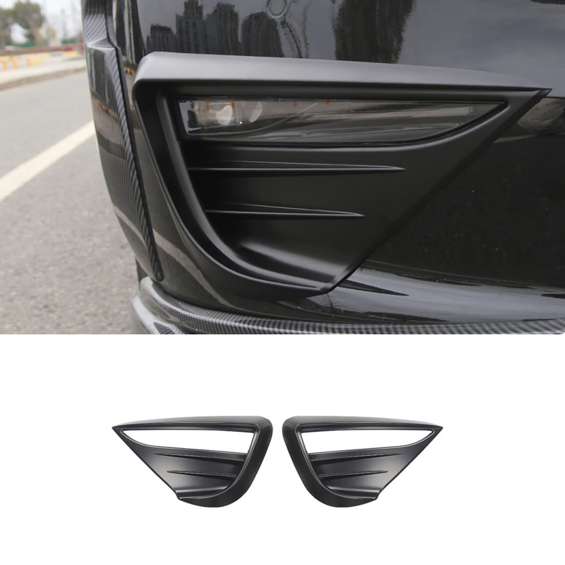 TAPIVA Auto Nebelscheinwerfer Spoiler Blade Trim Abdeckung Wind Messer ABS Dekoration Aufkleber Zubehör für Tesla Model Y 2021-2022 (Schwarz, Front, Acrylnitril-Butadien-Styrol (ABS), Schwarz) TAPIVA Auto Nebelscheinwerfer Spoiler Blade Trim Abdeckung Wind Messer ABS Dekoration Aufkleber Zubehör für Tesla Model Y 2021-2022 (Schwarz, Front, Acrylnitril-Butadien-Styrol (ABS), Schwarz) von TAPIVA