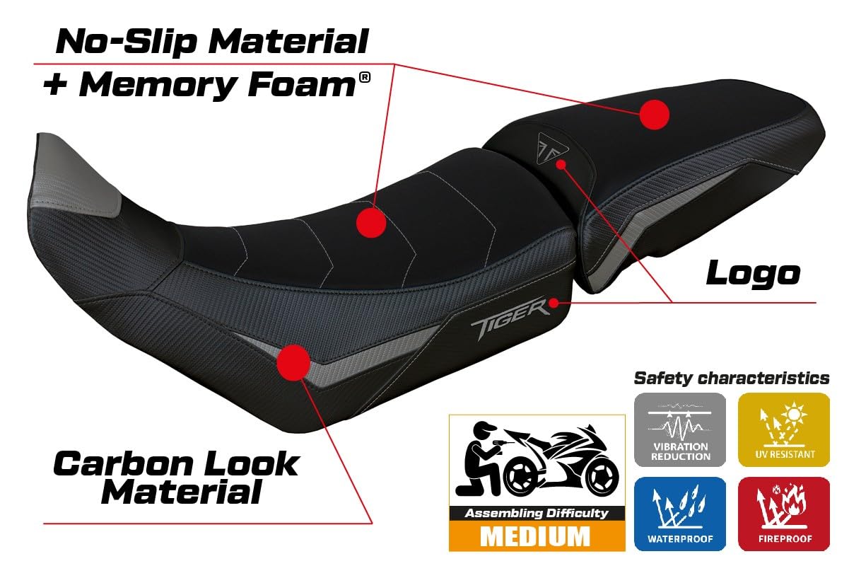 TAPPEZZERIA ITALIA Sitzbankbezug kompatibel mit Tiger 850 Sport 2021-2025 - mod Heating Comfort System von TAPPEZZERIA ITALIA