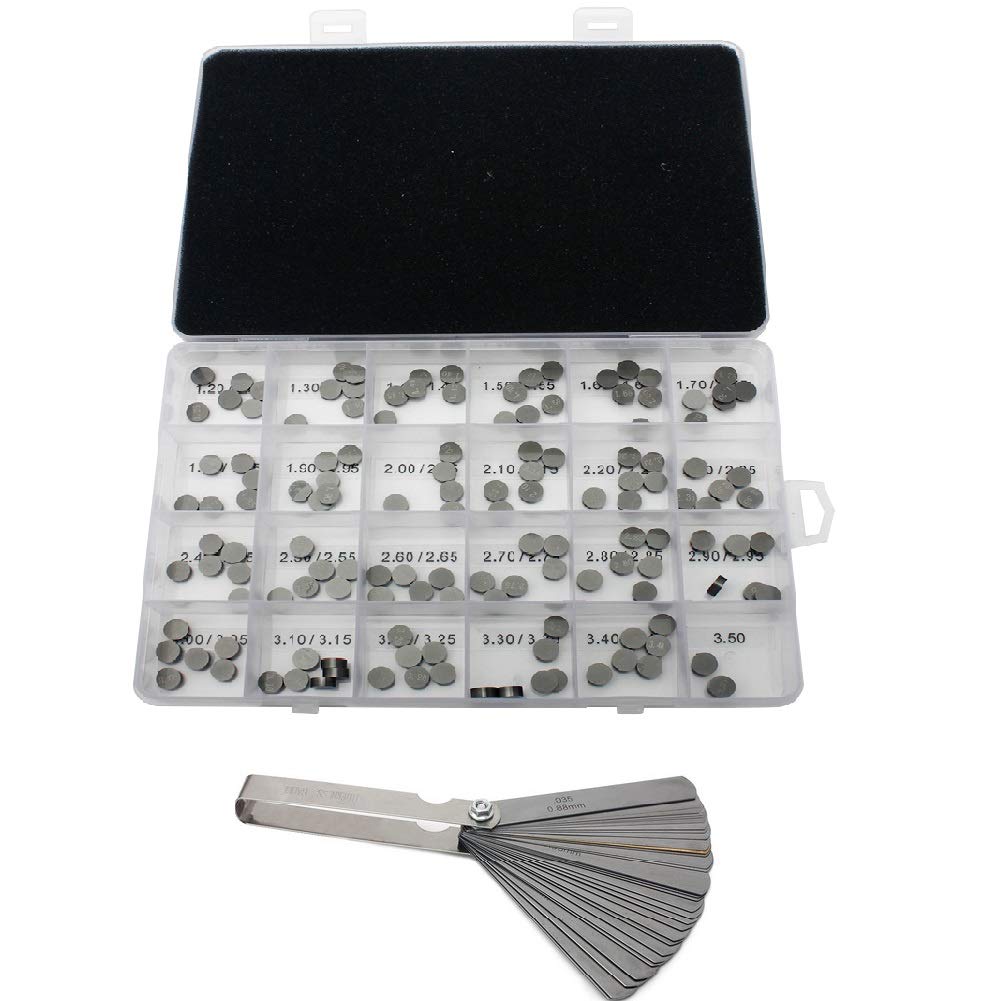 TARAZON 141pcs 7,48mm Valve Shim Ventileinstellplättchen 1.20MM-3.50MM 32 Klingen Fühlerlehre Feeler Gauge für Suzuki GSXR 600 750 1998-2001 GSX-R 1000 2001-2004 DL 650 / ABS TARAZON 141pcs 7,48mm Valve Shim Ventileinstellplättchen 1.20MM-3.50MM 32 Klingen Fühlerlehre Feeler Gauge für Suzuki GSXR 600 750 1998-2001 GSX-R 1000 2001-2004 DL 650 / ABS von TARAZON