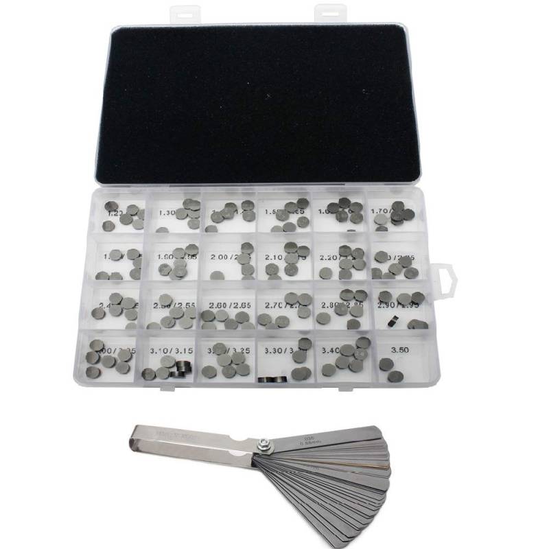 TARAZON 141pcs 7,48mm Valve Shim Ventileinstellplättchen 1.20MM-3.50MM 32 Klingen Fühlerlehre Feeler Gauge für Suzuki GSXR 600 750 1998-2001 GSX-R 1000 2001-2004 DL 650 / ABS von TARAZON