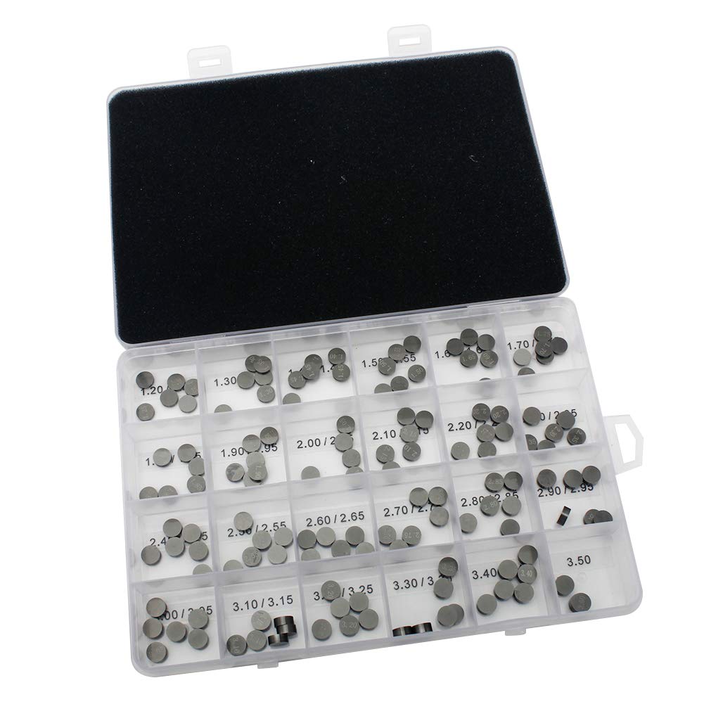 TARAZON 141pcs 7,48mm Valve Shim Ventileinstellplättchen 1.20MM-3.50MM für Honda CRF150R CRF250R CRF250X CBR1100XX CBR900RR CBR929RR CBR954RR Gold Wing GL1800 Interceptor ST 1100 1300 VF750C NRX1800 TARAZON 141pcs 7,48mm Valve Shim Ventileinstellplättchen 1.20MM-3.50MM für Honda CRF150R CRF250R CRF250X CBR1100XX CBR900RR CBR929RR CBR954RR Gold Wing GL1800 Interceptor ST 1100 1300 VF750C NRX1800 von TARAZON