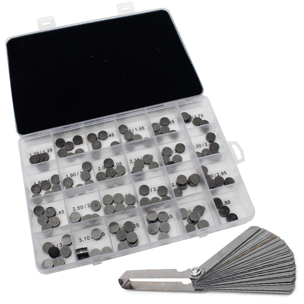 TARAZON 141pcs 9,48mm Valve Shim Ventileinstellplättchen 1.20MM-3.50MM 32 Klingen Fühlerlehre für Kawasaki Ninja ZX12R ZX14R Vulcan VN800 VN900 ZG1400A ZRX1100 ZRX1200 KFX 400 KFX 450R KLX400R KLX450R TARAZON 141pcs 9,48mm Valve Shim Ventileinstellplättchen 1.20MM-3.50MM 32 Klingen Fühlerlehre für Kawasaki Ninja ZX12R ZX14R Vulcan VN800 VN900 ZG1400A ZRX1100 ZRX1200 KFX 400 KFX 450R KLX400R KLX450R von TARAZON
