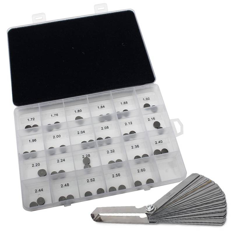 TARAZON 46pcs 8,9mm Valve Shim Ventileinstellplättchen 1.72MM-2.60MM 32 Klingen Fühlerlehre Feeler Gauge für SX-F XC-F SXS 250 350 450 SX 450 505 SMR450 XC450 von TARAZON