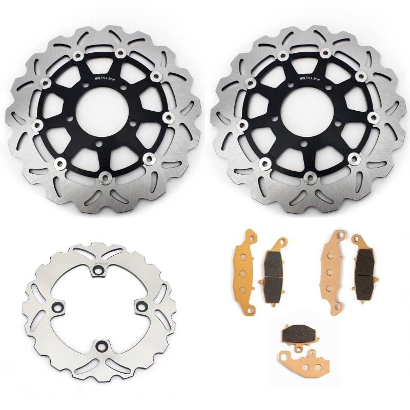 TARAZON Bremsscheiben Bremsbeläge vorne Hinten für Kawasaki ER-6F ER-6N 06-16 Ninja 650 R von TARAZON