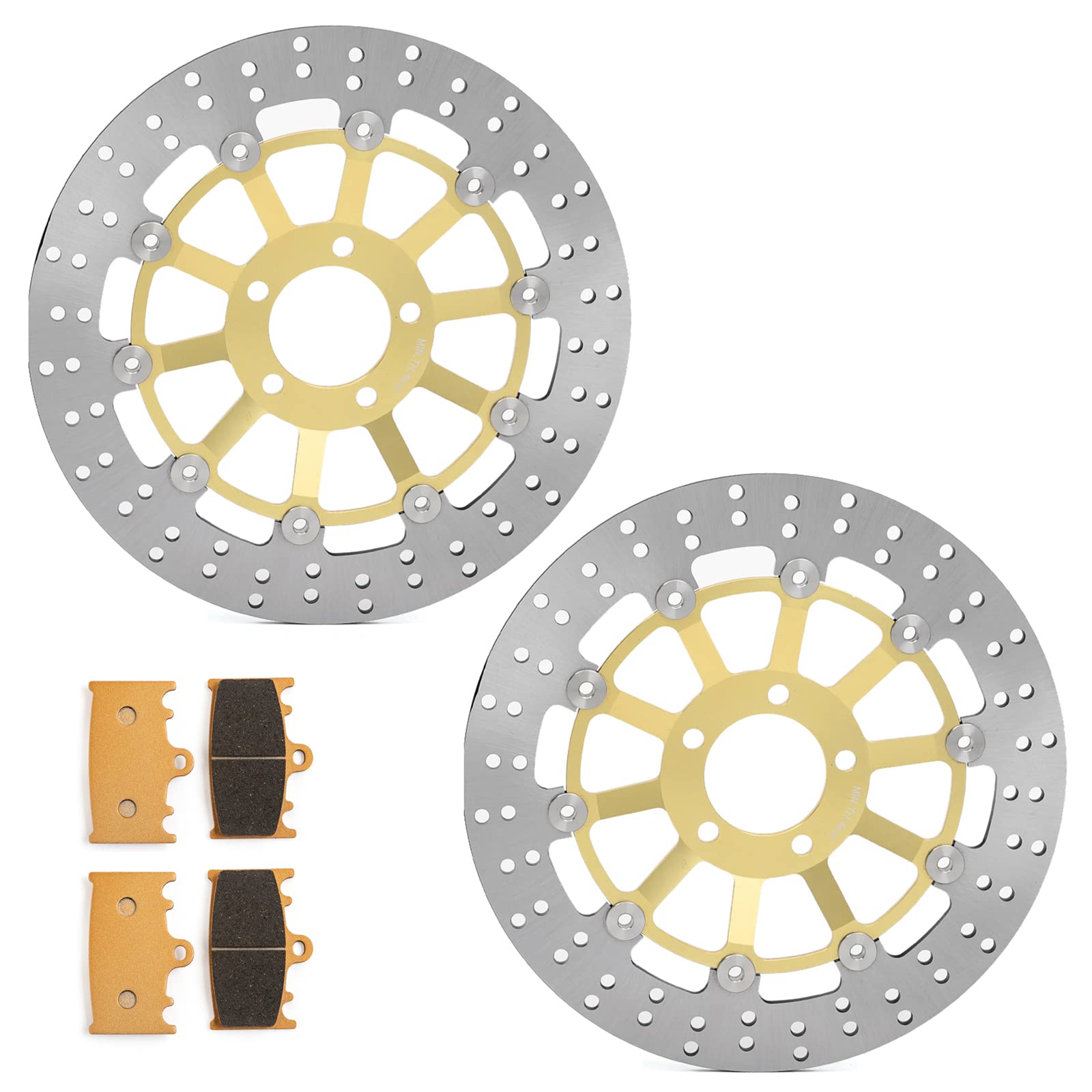 TARAZON Bremsscheiben Bremsbeläge vorne für Kawasaki ZZ-R 600 90-07 ZX-6R Ninja 95-97 ZZR 400 90-99 TARAZON Bremsscheiben Bremsbeläge vorne für Kawasaki ZZ-R 600 90-07 ZX-6R Ninja 95-97 ZZR 400 90-99 von TARAZON