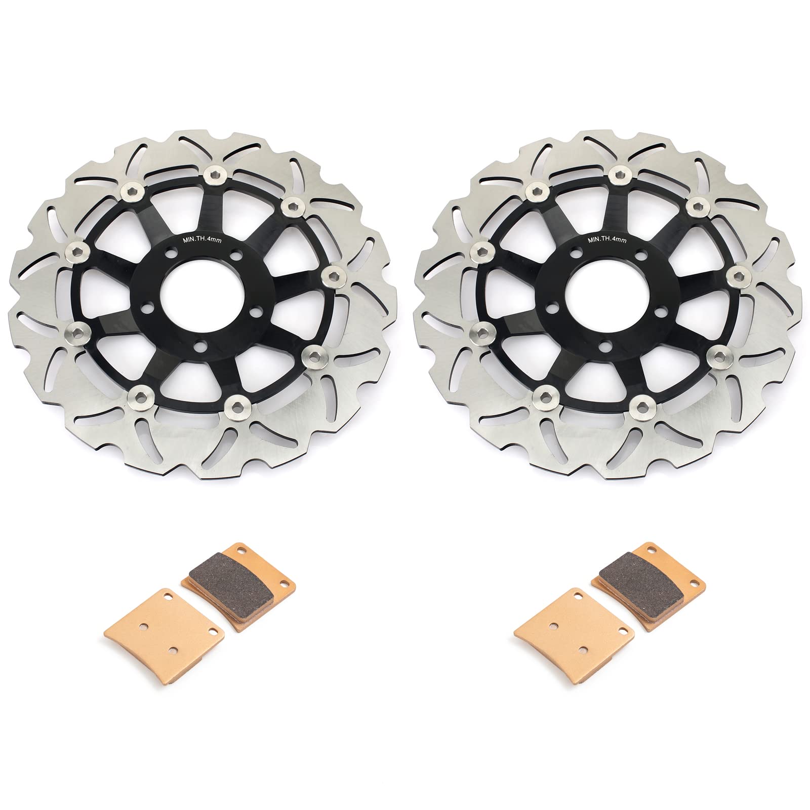 TARAZON Paar Bremsscheiben Bremsbeläge vorne für Suzuki GSX 600 F GSX 750 F 89-97 GSX600F GSX750F TARAZON Paar Bremsscheiben Bremsbeläge vorne für Suzuki GSX 600 F GSX 750 F 89-97 GSX600F GSX750F von TARAZON